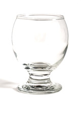 empty glass cup on a white background
