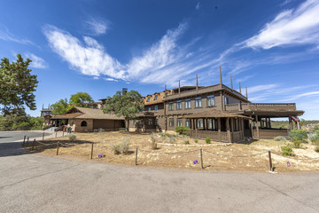 GRAND CANYON, USA - JULY 2018: The El-Tovar Restaurant Lodge is a famous tourist attraction