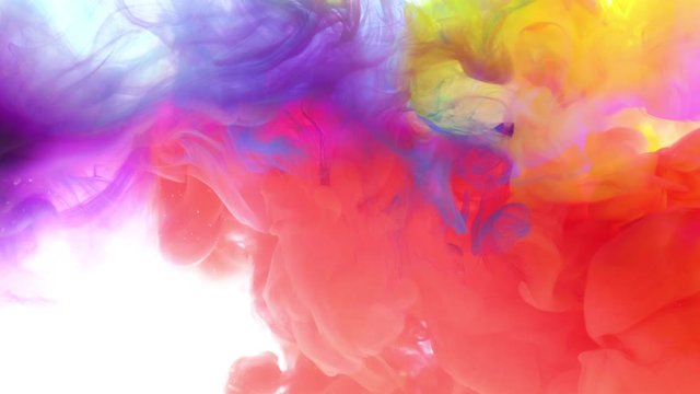 4K ,Abstract Ink colours flowing in water, Color paint drops in water ,  4K footage,

