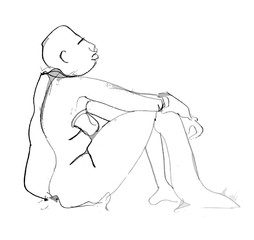 Figure Drawing of woman sitting