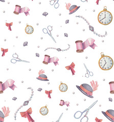 Vintage seamless pattern on white background