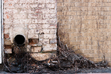 Brick Wall Alley Drain Background Texture