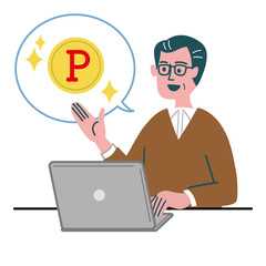 男性　主夫　パソコン　ポイント