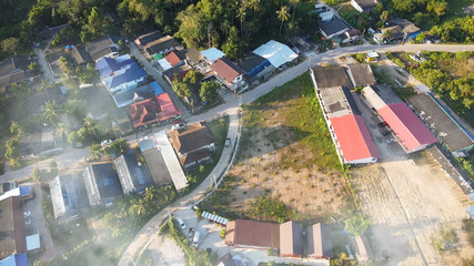 Panoramic aerial view of Ao Nang countryside, Thailand. Province of Krabi
