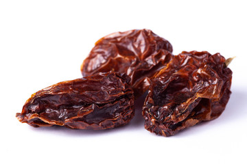 Habanero Chilli dry Mexican superhot pepper pod in white