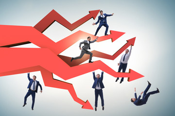 Businessman in business chart concept