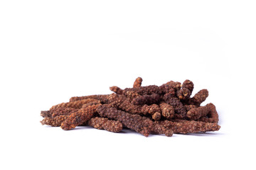 Red long cambodia pepper in white
