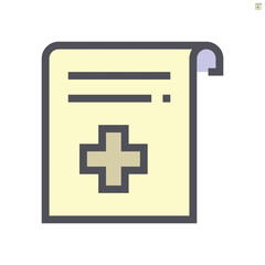Medical certificate vector icon design, 48x48 pixel perfect and editable stroke.