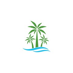 Summer travel logo concept vector icon template