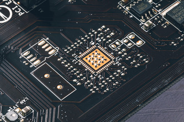 AI technology smart motherboard chip creative map