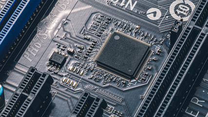 AI technology smart motherboard chip creative map