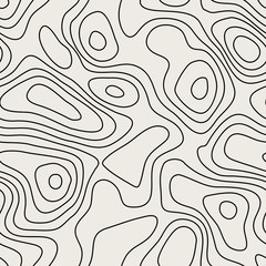 Topographic Map Seamless Pattern. Vector geometric minimal background