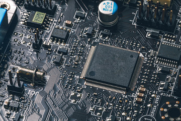 AI technology smart motherboard chip creative map