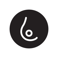 female breast line icon, vector illustration