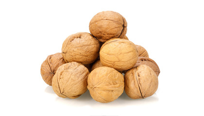 Walnuts on a white board