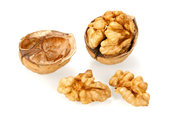 Walnuts on a white board
