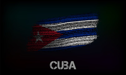 Flag of the Cuba. Vector illustration in grunge style with cracks and abrasions. Good image for print