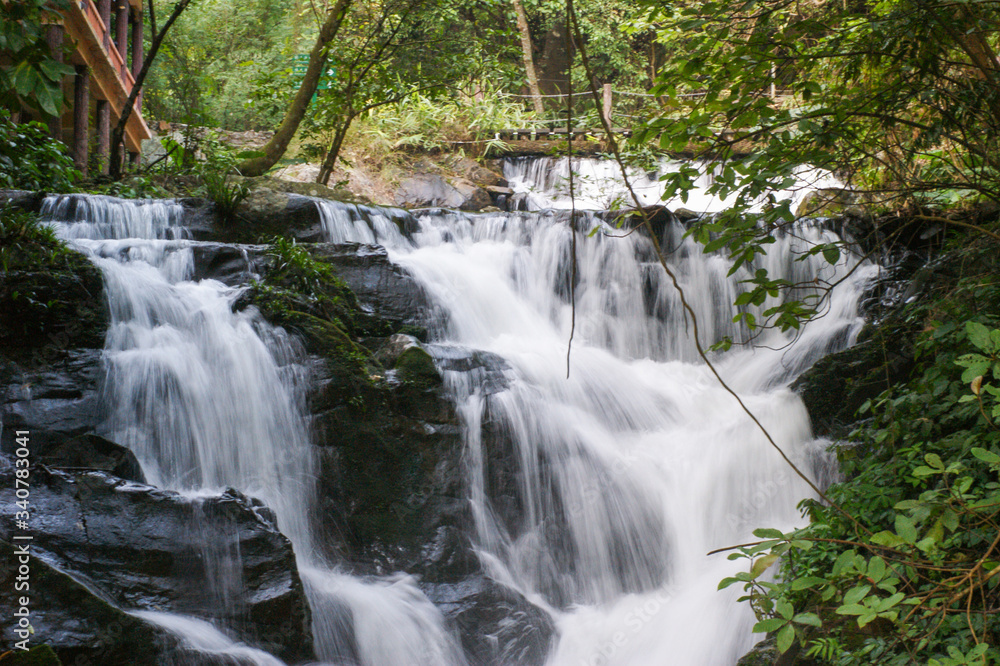 Sticker waterfall in the forest