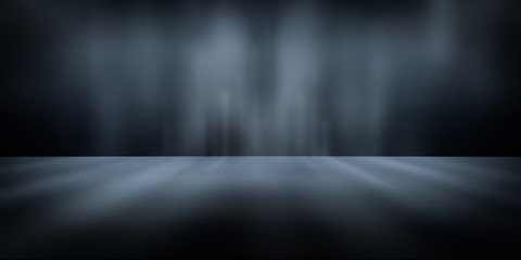 Obraz premium Dark black studio room with spotlight backdrop wallpaper, blank perspective for show or display your product montage or artwork. 