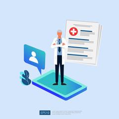 online health care service and medical advice. Call and chat doctor diagnostic consults support concept. template for web landing page, banner, presentation, social, poster, promotion or print media