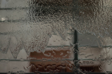 Water drop,Rain drop,water splash in a wind shield window.Selective focus