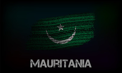 Flag of the Mauritania. Vector illustration in grunge style with cracks and abrasions. Good image for print