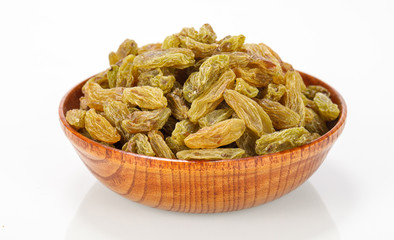 Dried raisins in a container