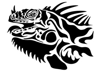 Iguana Tribal Tattoo Lizard With Attitude