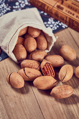 The creative drawing of the retro style of Pecan