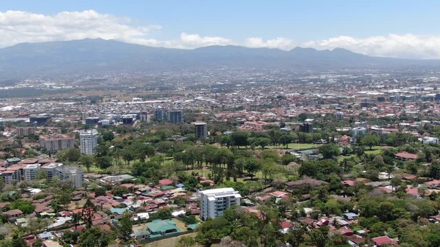 Aerial view of Escazu, Costa Rica including the Costa Rica Country Club and La Paco neighborhood
