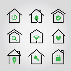 Stay at Home icon vector flat illustration. Coronavirus, COVID 19 Quarantine and protection logo.