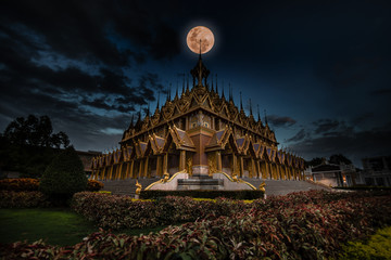 Full moon night, Tha Sung Temple, Uthai Thani Province, Thailand