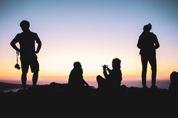 Santorini Sunset Silhouettes. 