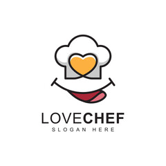 happy cooking chef modern logo design vector template