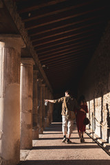 Obraz na płótnie Canvas Exploring the Streets of Pompeii. 