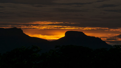 sunset in the mountains