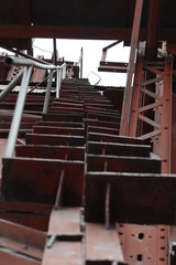 ladder up a scaffold on a mining rig