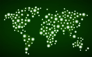 World map of Coronavirus. Coronavirus Pandemic. 2019-nCoV. Vector illustration