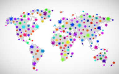 World map of Corona virus. Coronavirus Pandemic. 2019-nCoV