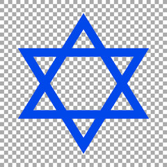 Star of David icon isolated on transparent background. Religious symbol. Vector illustration