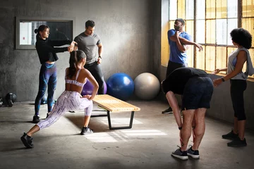 Fotobehang People working out together © rawpixel.com