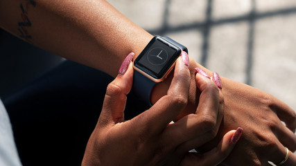 Smartwatch on a feminine wrist