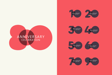 80 Years Anniversary Celebration Logo Vector Template Design Illustration