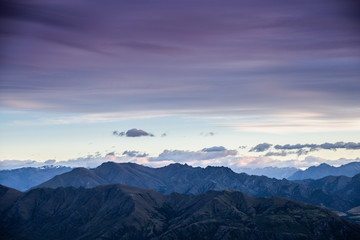 Mountain landscape at sunrise. Mountains at sunrise. Early morning dawn mountain landscape.