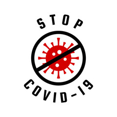 Stop Covid-19 vector. You can use for illustration, background, print, website, add to presentation slide, etc