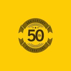 50 Years Anniversary Celebration Logo Vector Template Design Illustration