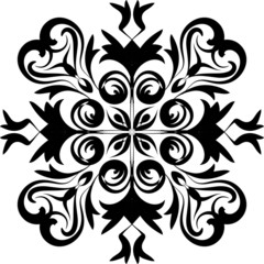 Creative mandala design. Black and white mandala. Hand drawn element. Anti-stress coloring page for adults.