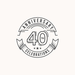 40 Years Anniversary Celebration Logo Vector Template Design Illustration