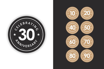 Fototapeta premium 30 Years Anniversary Celebration Logo Vector Template Design Illustration