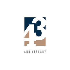 43 Years Anniversary Celebration Logo Vector Template Design Illustration